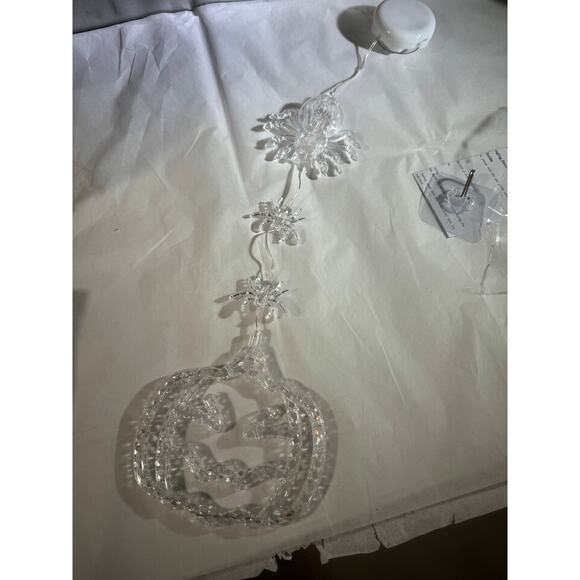 NWT Orange Pumpkin Spider Halloween String Lights Window Light Halloween Decor - Picture 4 of 12